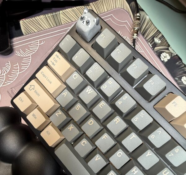Black on Black Base and Gold Mechanical Keyboard Artisan Keycaps Custom - Image 2
