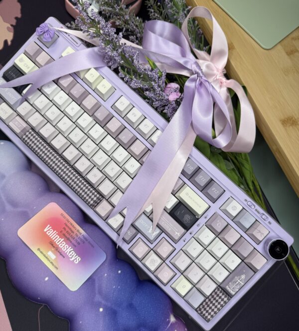 Lavender Keyboard Base Purple White Theme Caps 100 -Pretty Lavender Theme Caps