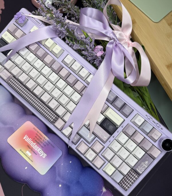 Lavender Keyboard Base Purple White Theme Caps 100 -Pretty Lavender Theme Caps - Image 9