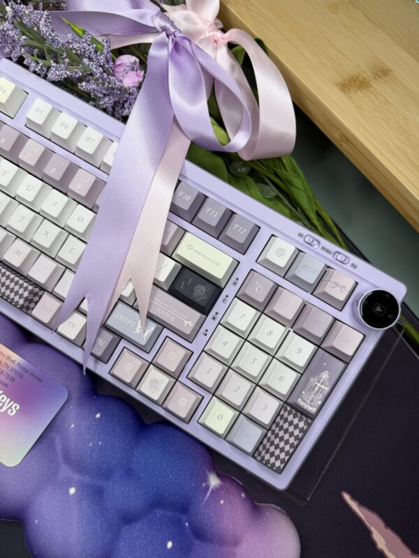 Lavender Keyboard Base Purple White Theme Caps 100 -Pretty Lavender Theme Caps - Image 8