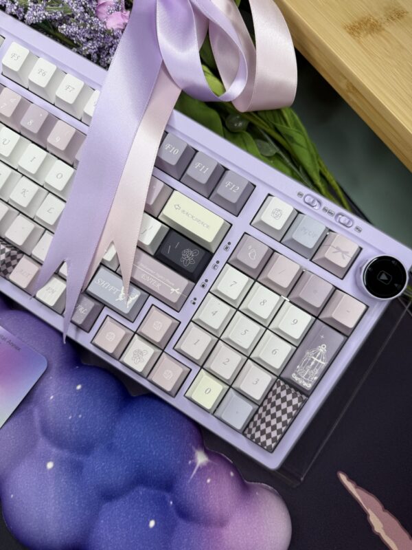 Lavender Keyboard Base Purple White Theme Caps 100 -Pretty Lavender Theme Caps - Image 3