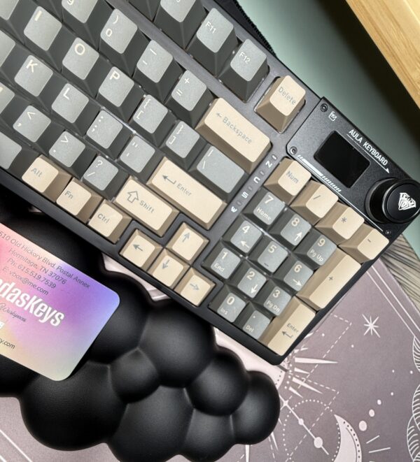 Black on Black Base and Gold Mechanical Keyboard Artisan Keycaps Custom - Image 3