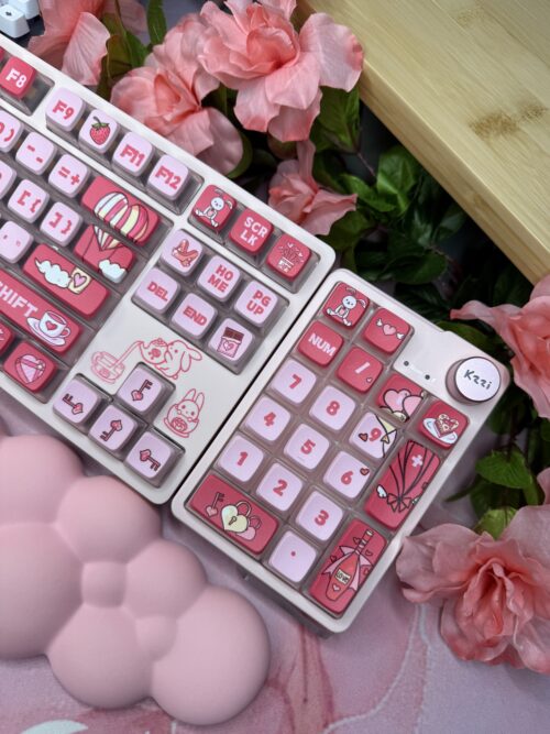 Artisan Anime Pink Engraved Mechanical Keyboard - DROP Series - Image 9