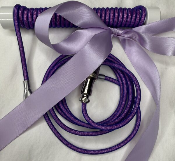 Coiled USB c Keyboard Cable - Purple