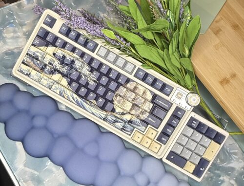 Beautiful Blue Wave Artisan Keyboard - MK75 - Image 4