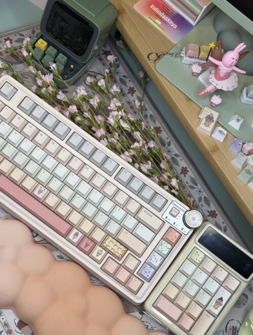 Pastel Themed Creme Color Base MK75 - Modified Artisan Keycaps - Image 2