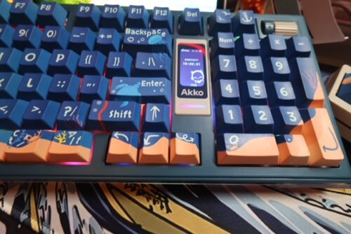 Blue Beach Themed Mechanical Keyboard Artisan Keycaps - Akko 5098B Wireless - Image 13