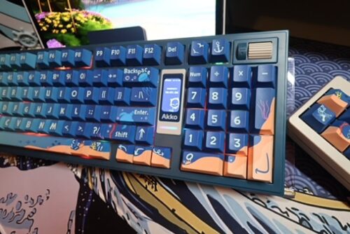 Blue Beach Themed Mechanical Keyboard Artisan Keycaps - Akko 5098B Wireless - Image 3