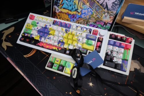 Graffiti! Fun and Colorful! White Base Aluminum Mechanical Keyboard-DROP Sense75 - Image 8