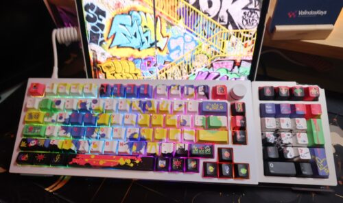 Graffiti! Fun and Colorful! White Base Aluminum Mechanical Keyboard-DROP Sense75 - Image 5