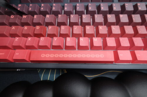 Red and Black SKYLOONG GK87 Pro - Modified Red Black Base with Large GIF Screen Added Artisan Keycaps (Chained Together) Wireless - Image 9