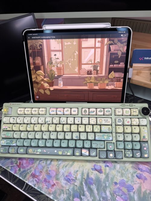 Green Garden Frog Artisan Keycaps - 100 Green Base Mechanical Keyboard - Image 9