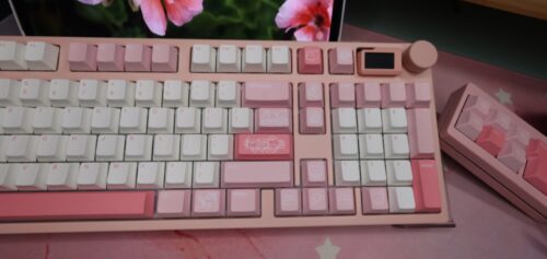 Pink Aluminum Base ~ Pink White Keycaps - Wireless Tri-mode KeydousNJ98 - Image 11