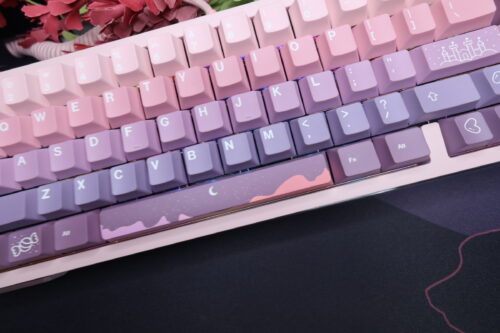 Pink Base Modified Lucky65 Keyboard Artisan Keycaps - Wireless Tri-mode - Image 5