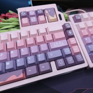 Pink Base Modified Lucky65 Keyboard Artisan Keycaps - Wireless Tri-mode