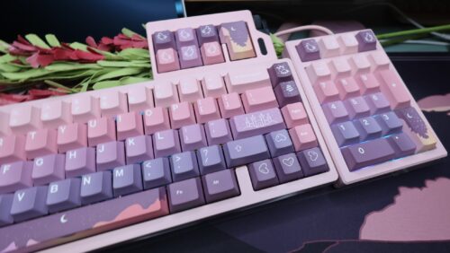 Pink Base Modified Lucky65 Keyboard Artisan Keycaps - Wireless Tri-mode