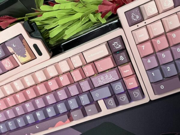 Pink Base Modified Lucky65 Keyboard Artisan Keycaps - Wireless Tri-mode