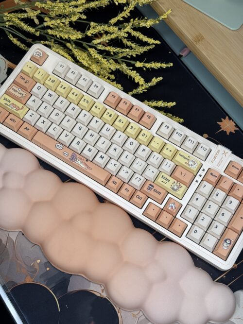 Sale! Yellow Cat Themed AUSDOM 98Pro Wireless Mechanical Keyboard