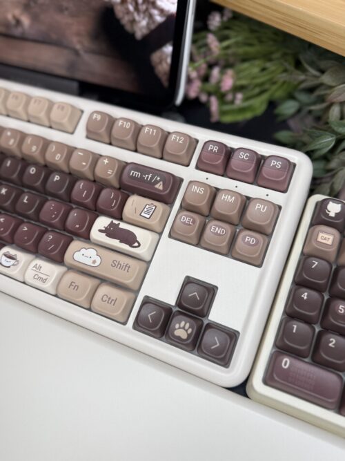 Tan and Brown Theme Modified Butter added artisan Keycaps (cat/coffee/browns) Wireless Custom - Image 14