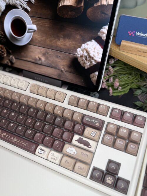 Tan and Brown Theme Modified Butter added artisan Keycaps (cat/coffee/browns) Wireless Custom - Image 9