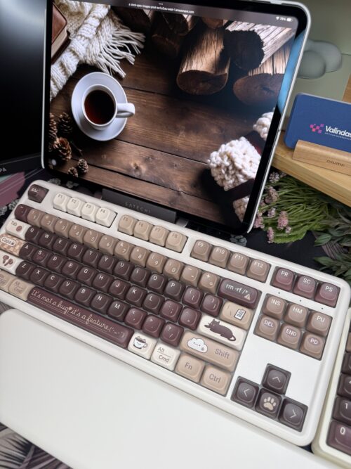 Tan and Brown Theme Modified Butter added artisan Keycaps (cat/coffee/browns) Wireless Custom - Image 8