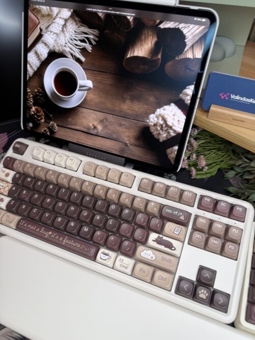 Tan and Brown Theme Modified Butter added artisan Keycaps (cat/coffee/browns) Wireless Custom - Image 7