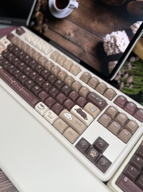 Tan and Brown Theme Modified Butter added artisan Keycaps (cat/coffee/browns) Wireless Custom - Image 13