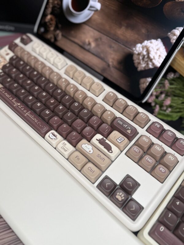 Tan and Brown Theme Modified Butter added artisan Keycaps (cat/coffee/browns) Wireless Custom - Image 13