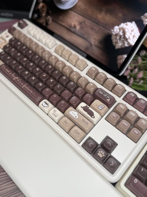 Tan and Brown Theme Modified Butter added artisan Keycaps (cat/coffee/browns) Wireless Custom - Image 10