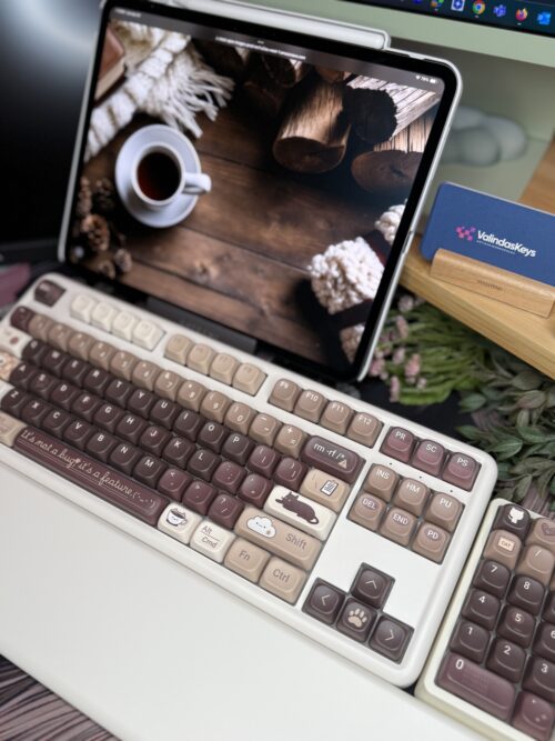 Tan and Brown Theme Modified Butter added artisan Keycaps (cat/coffee/browns) Wireless Custom - Image 4