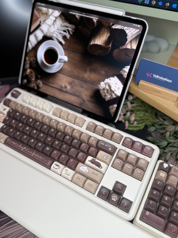 Tan and Brown Theme Modified Butter added artisan Keycaps (cat/coffee/browns) Wireless Custom - Image 4