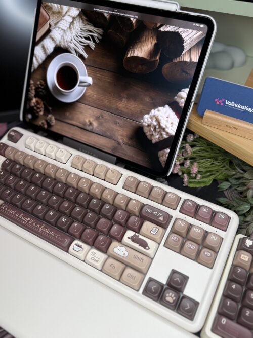 Tan and Brown Theme Modified Butter added artisan Keycaps (cat/coffee/browns) Wireless Custom