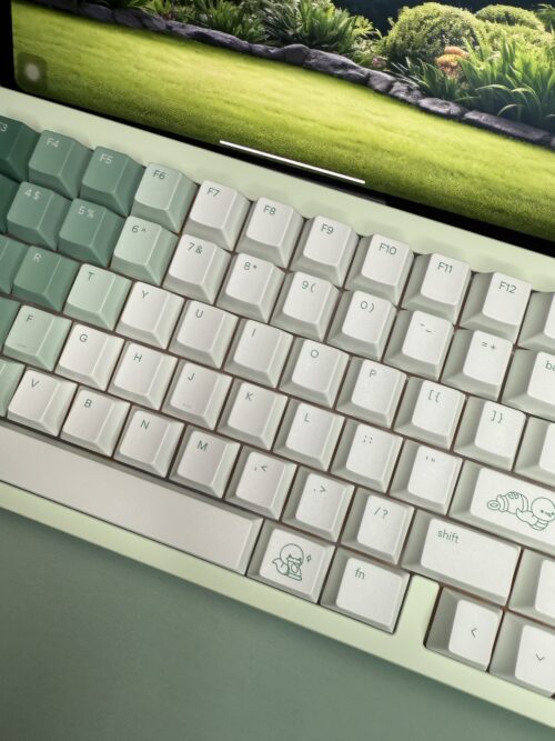 Custom Modified - Lt Green Theme Ombre Artisan Keycaps Halo Keyboard - Image 9