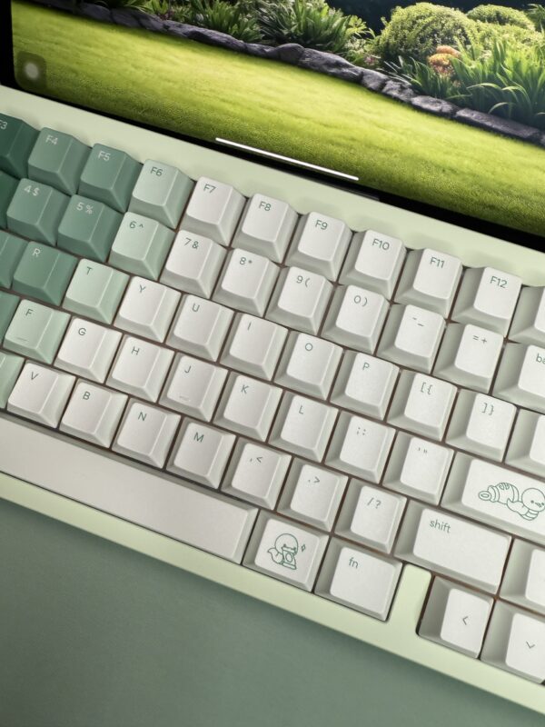Custom Modified - Lt Green Theme Ombre Artisan Keycaps Halo Keyboard - Image 9