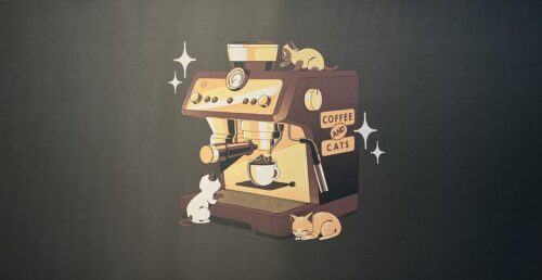 Coffee and Cats Themed - Tan and Brown Theme Modified Custom Wireless B87 Creme Color Base - Image 9