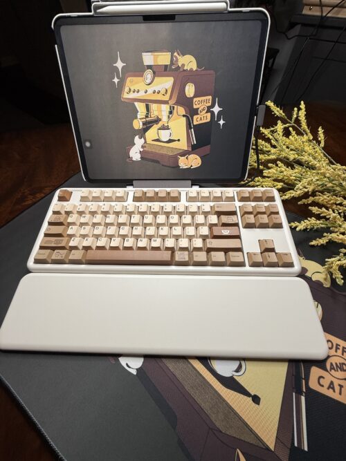 Coffee and Cats Themed - Tan and Brown Theme Modified Custom Wireless B87 Creme Color Base - Image 10