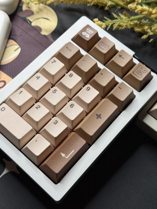 Coffee and Cats Themed - Tan and Brown Theme Modified Custom Wireless B87 Creme Color Base - Image 8