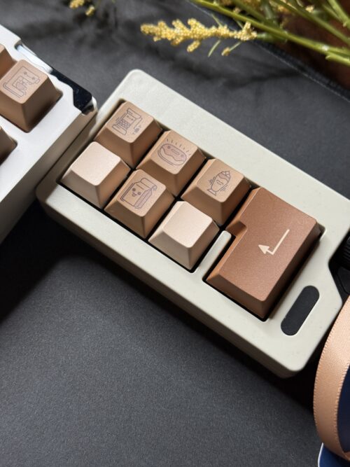 Coffee and Cats Themed - Tan and Brown Theme Modified Custom Wireless B87 Creme Color Base - Image 7