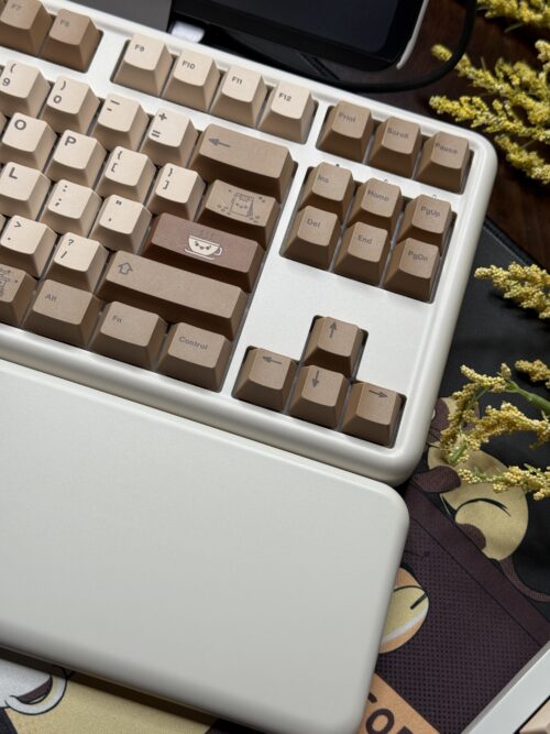 Coffee and Cats Themed - Tan and Brown Theme Modified Custom Wireless B87 Creme Color Base - Image 6