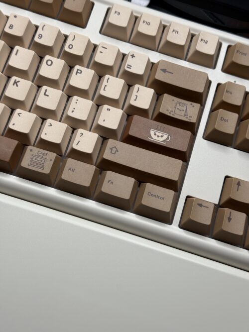 Coffee and Cats Themed - Tan and Brown Theme Modified Custom Wireless B87 Creme Color Base - Image 5