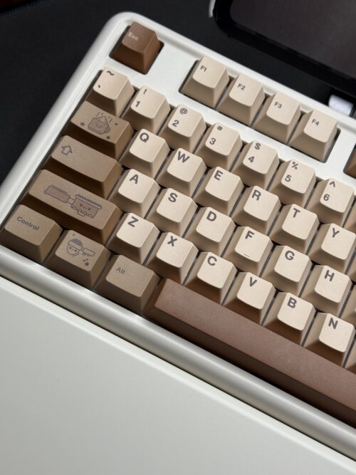 Coffee and Cats Themed - Tan and Brown Theme Modified Custom Wireless B87 Creme Color Base - Image 4