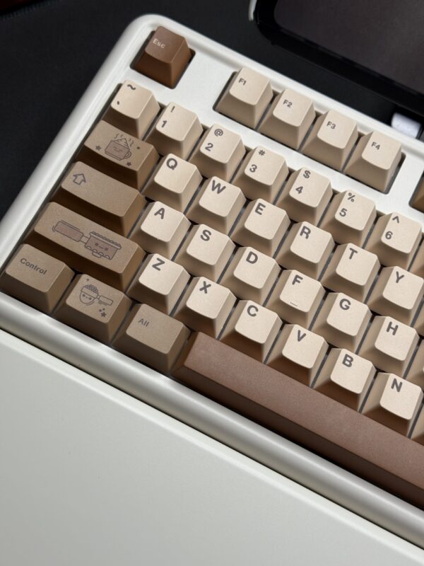 Coffee and Cats Themed - Tan and Brown Theme Modified Custom Wireless B87 Creme Color Base - Image 4