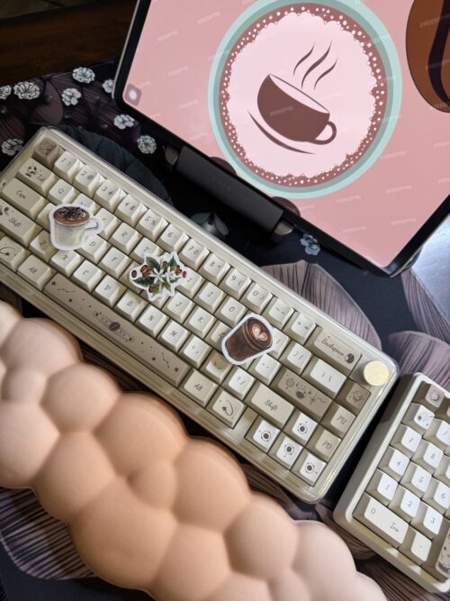 Cream Base Tan Coffee Bean Design with Flowers Artisan Modified 68 - Wireless - Image 10