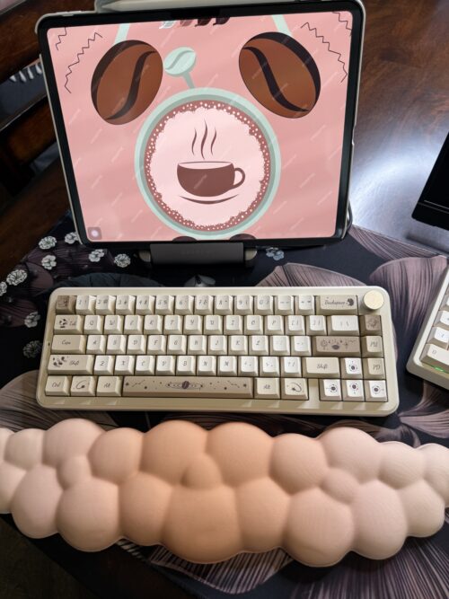 Cream Base Tan Coffee Bean Design with Flowers Artisan Modified 68 - Wireless - Image 9
