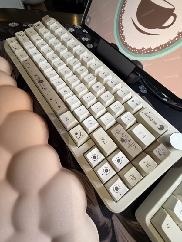 Cream Base Tan Coffee Bean Design with Flowers Artisan Modified 68 - Wireless - Image 7