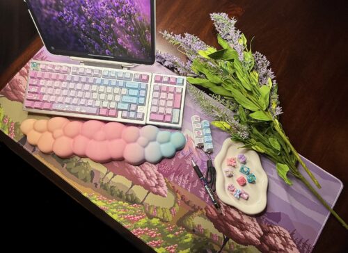 Violet-Butterfly Artisan Themed Lavender/Pink Custom Modified Mechanical 75% Wireless - Image 14