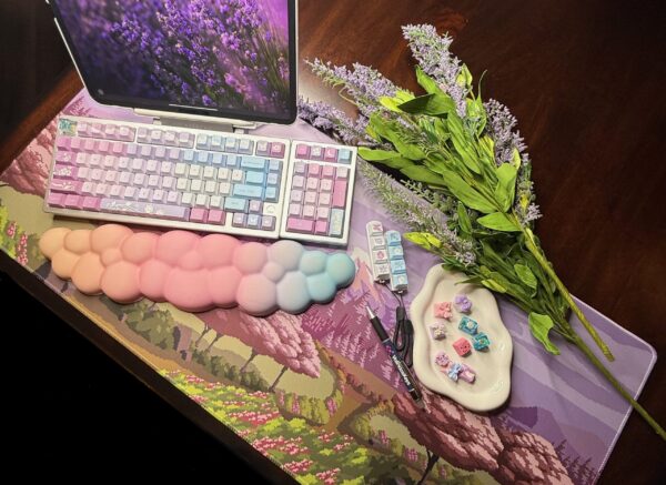 Violet-Butterfly Artisan Themed Lavender/Pink Custom Modified Mechanical 75% Wireless - Image 14