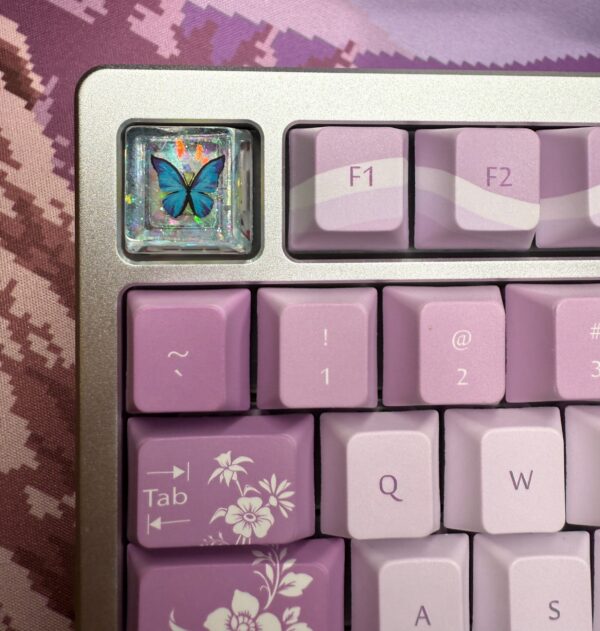 Violet-Butterfly Artisan Themed Lavender/Pink Custom Modified Mechanical 75% Wireless - Image 16