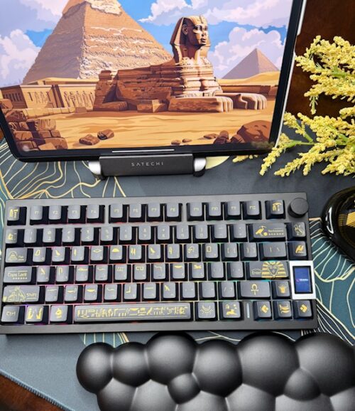 Black Egyptian Pharaoh Theme Custom Modified Artisan Keyboard Wireless-75% - Image 2