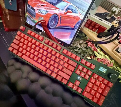 Red and Black Base Custom Mechanical Keyboard Artisan Caps - Image 4